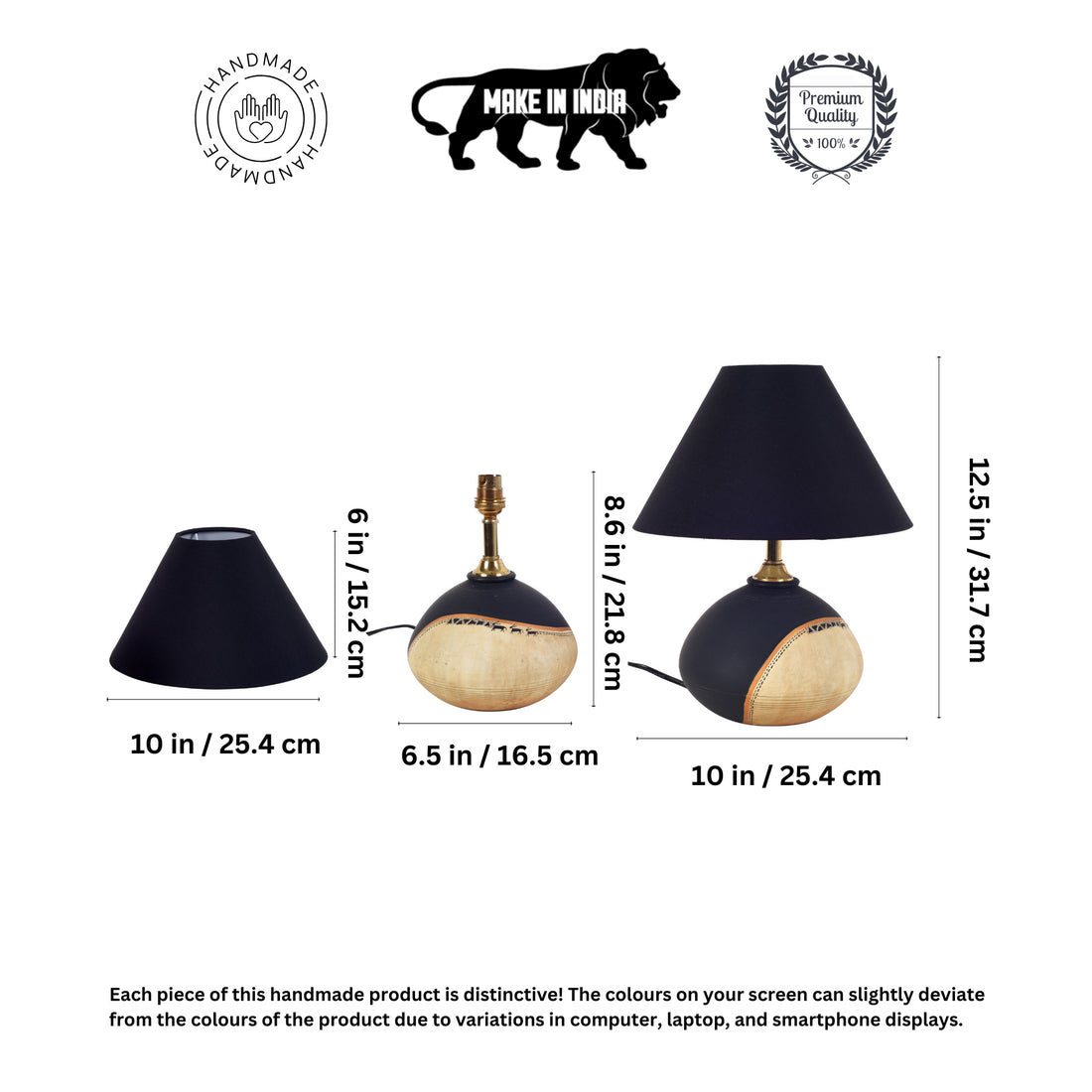 Midnight's secret table lamp with shade (10x10x12.2)