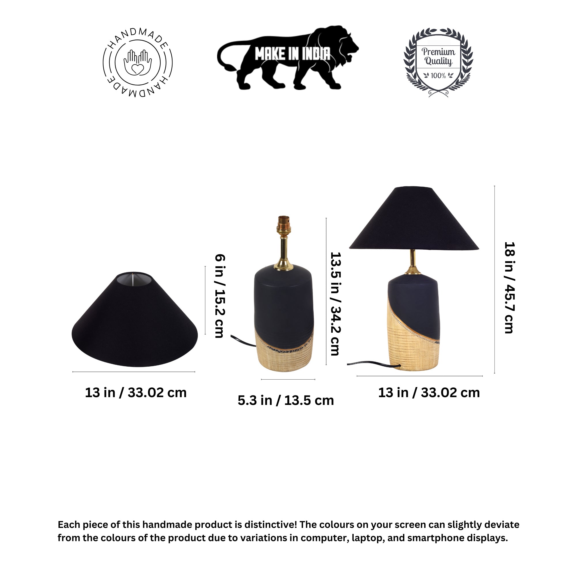 Midnight's secret table lamp with shade (13x13x18)