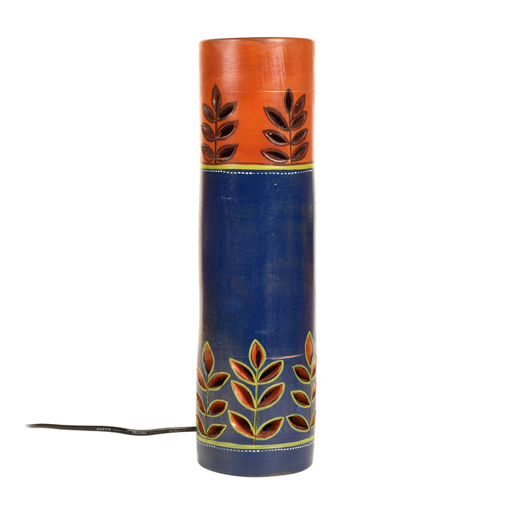 Handpainted Midnight Blue Earthen Lamp (3.5x14)