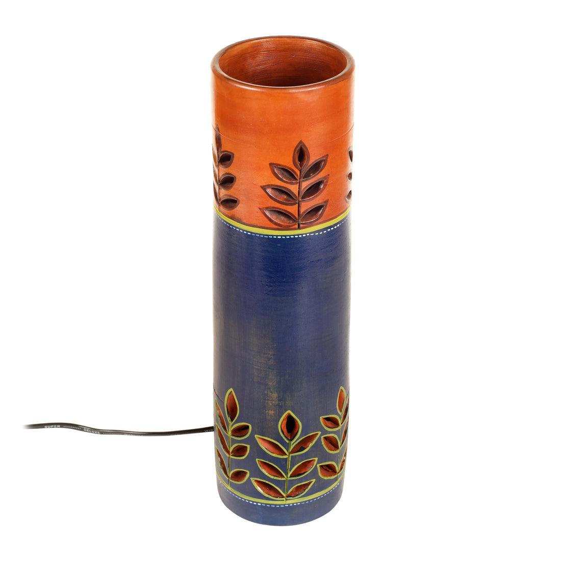 Handpainted Midnight Blue Earthen Lamp (3.5x14)