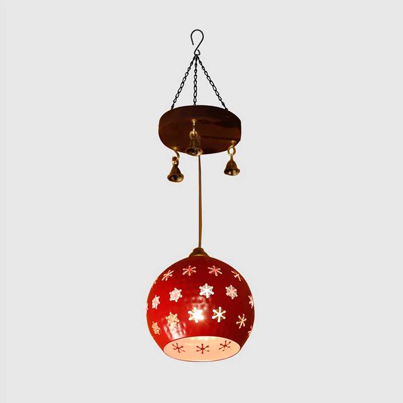 Star-1 Dome Shaped Pendant Lamp In Red