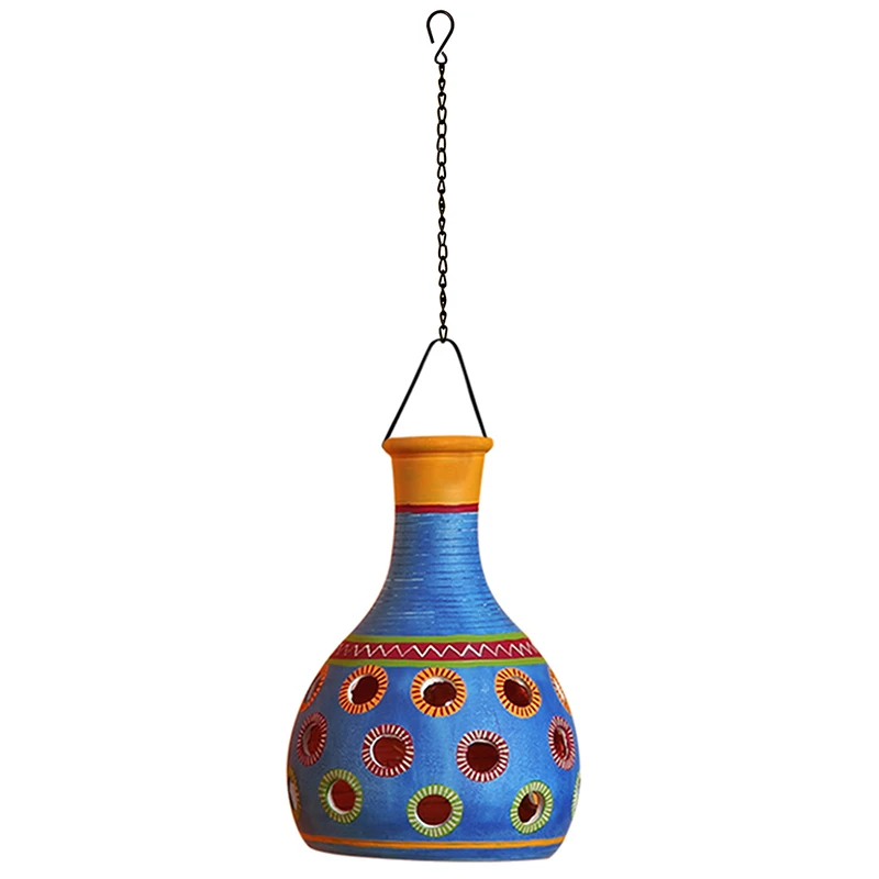 Ruso-C Terracotta Pendant Lamp In Azure Blue