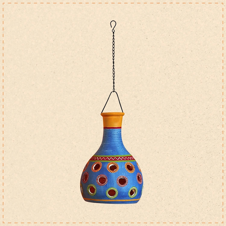 Ruso-C Terracotta Pendant Lamp In Azure Blue