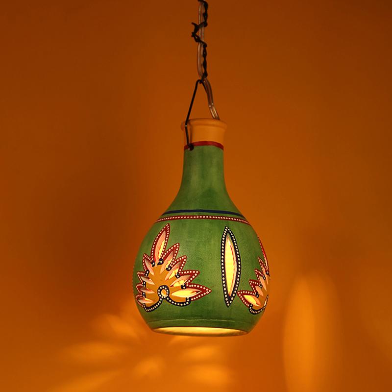 Ruso-D Terracotta Pendant Lamp In Emerald Green