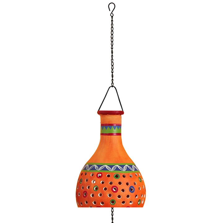 Ruso-E Terracotta Pendant Lamp in Gilded Orange