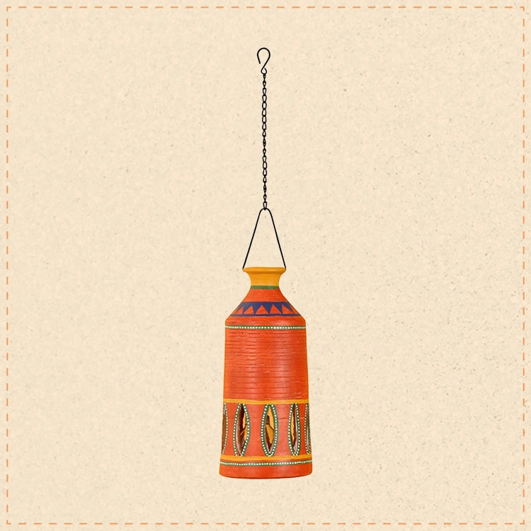Roma-A Terracotta Pendant Lamp In Gilded Orange