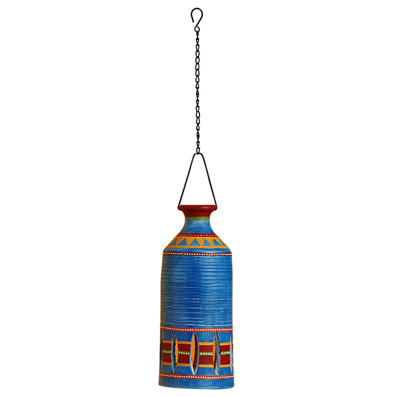 Roma-C Terracotta Pendant Lamp In Azure Blue