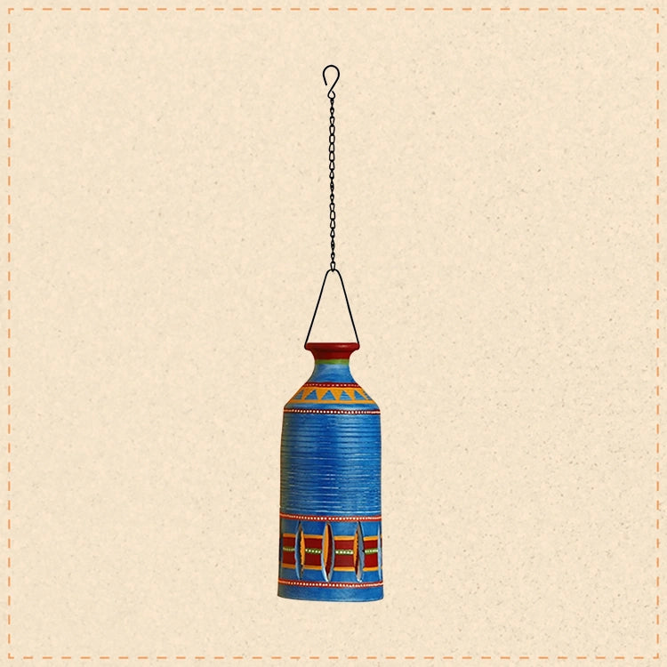Roma-C Terracotta Pendant Lamp In Azure Blue