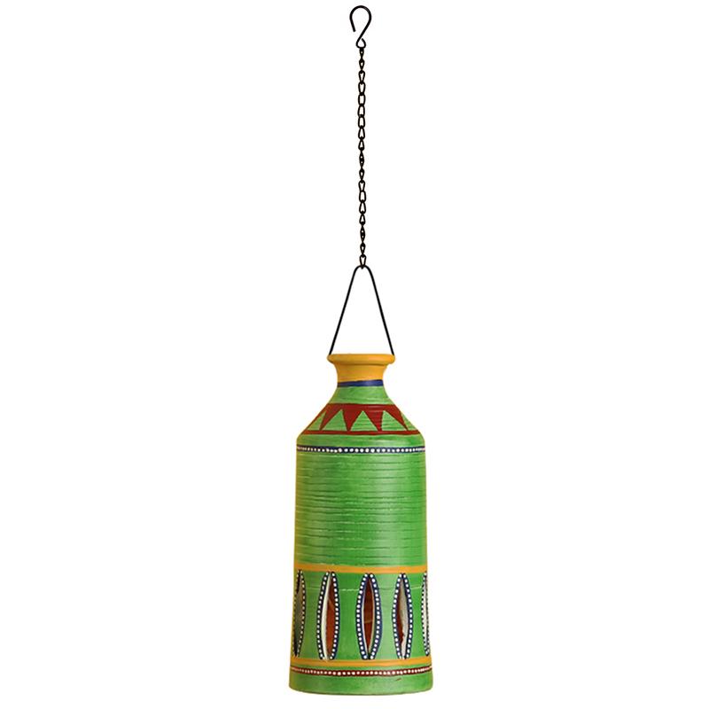 Roma-D Terracotta Pendant Lamp In Lemon Green