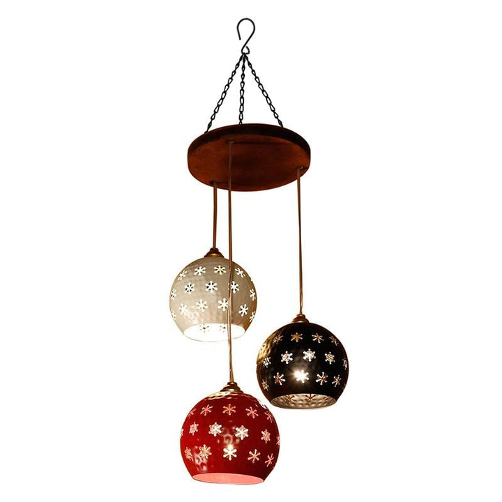 Star-3 Chandelier with Dome Shaped Metal Hanging Lamps (3 Shades)