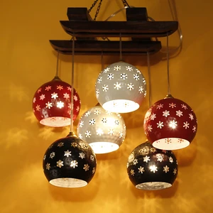 Star-6 Chandelier With Dome Shaped Metal Hanging Lamps (6 Shades)