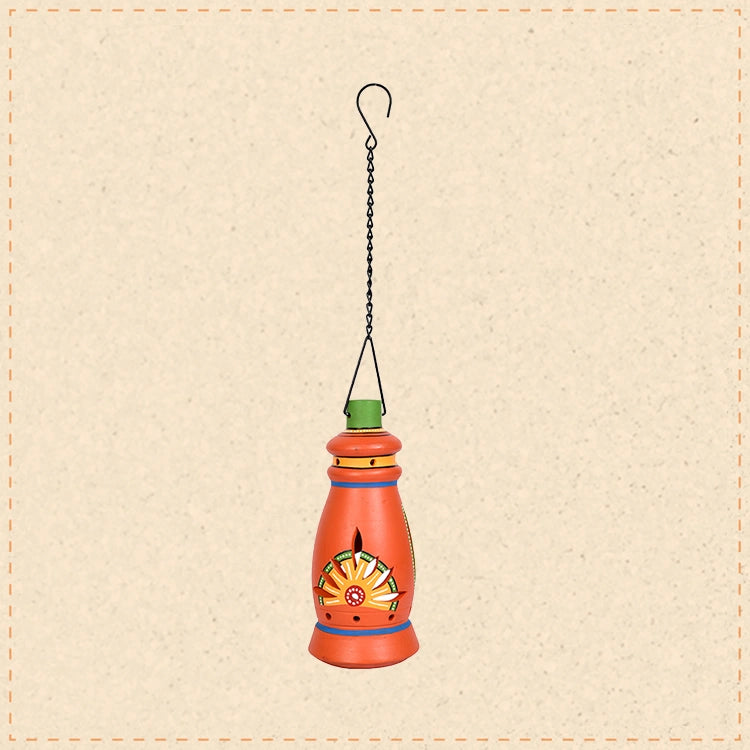 Aakriti Art Creations Terracotta Handpainted Hanging Tea light Holder For Home Decoration