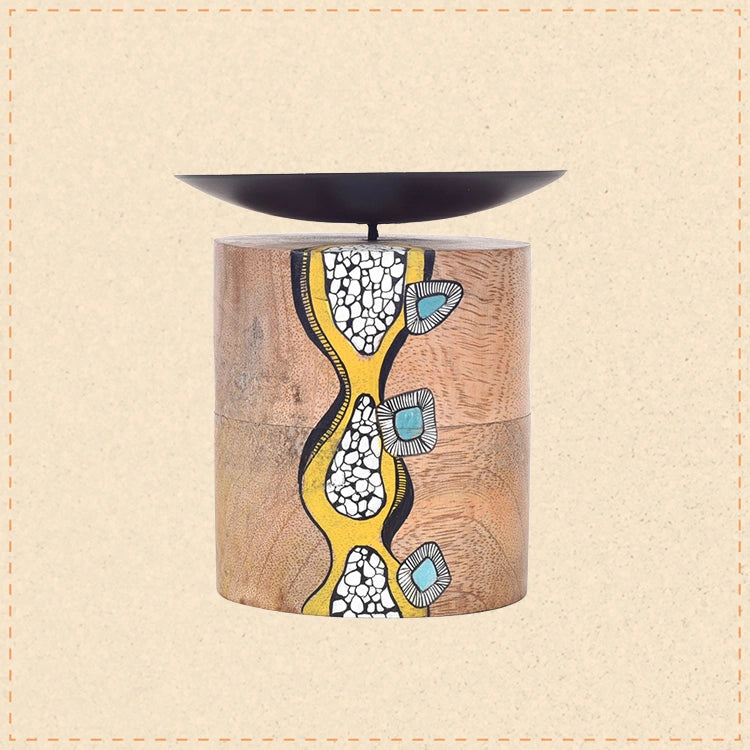 Enchanted Ember Wooden Candle Stand