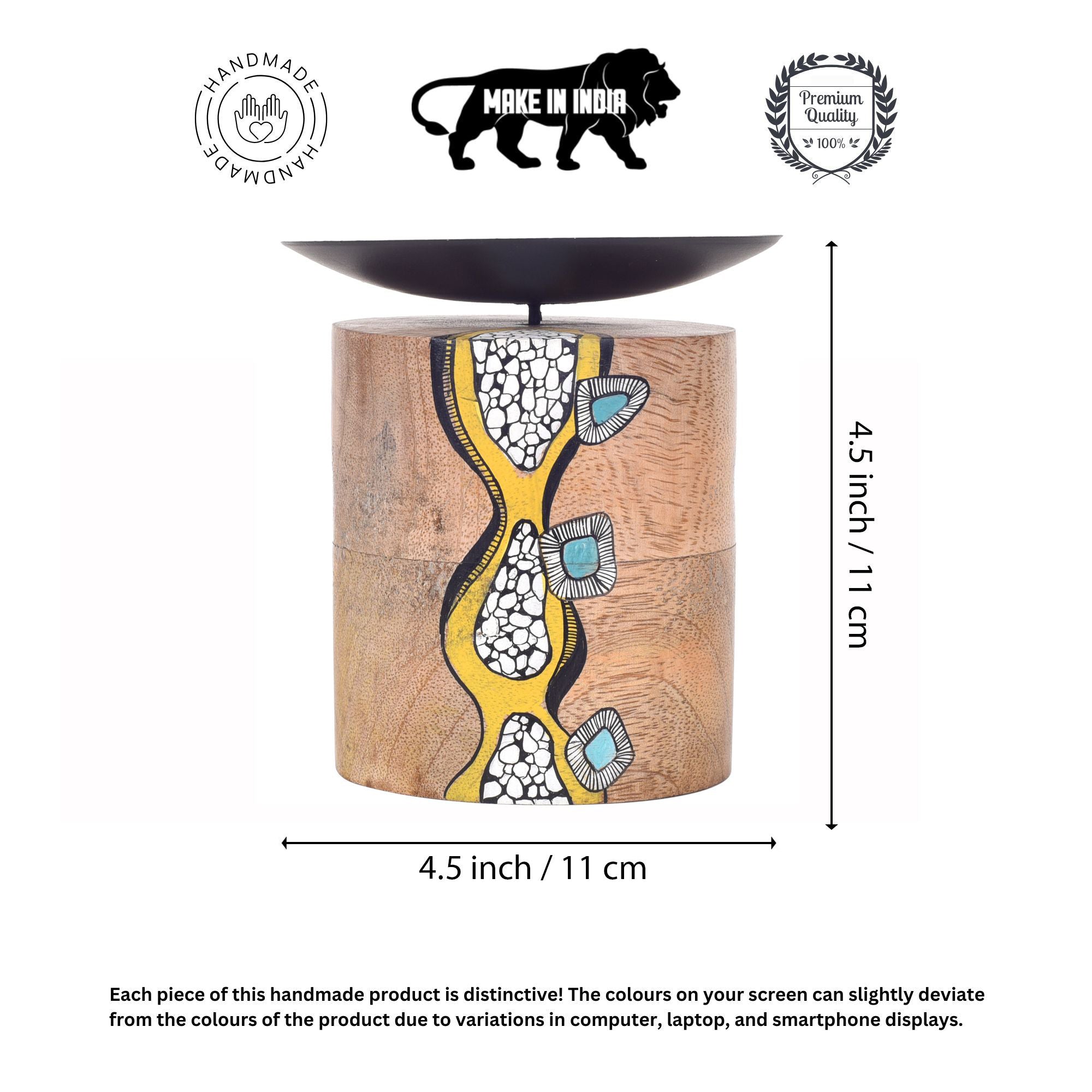 Enchanted Ember Wooden Candle Stand