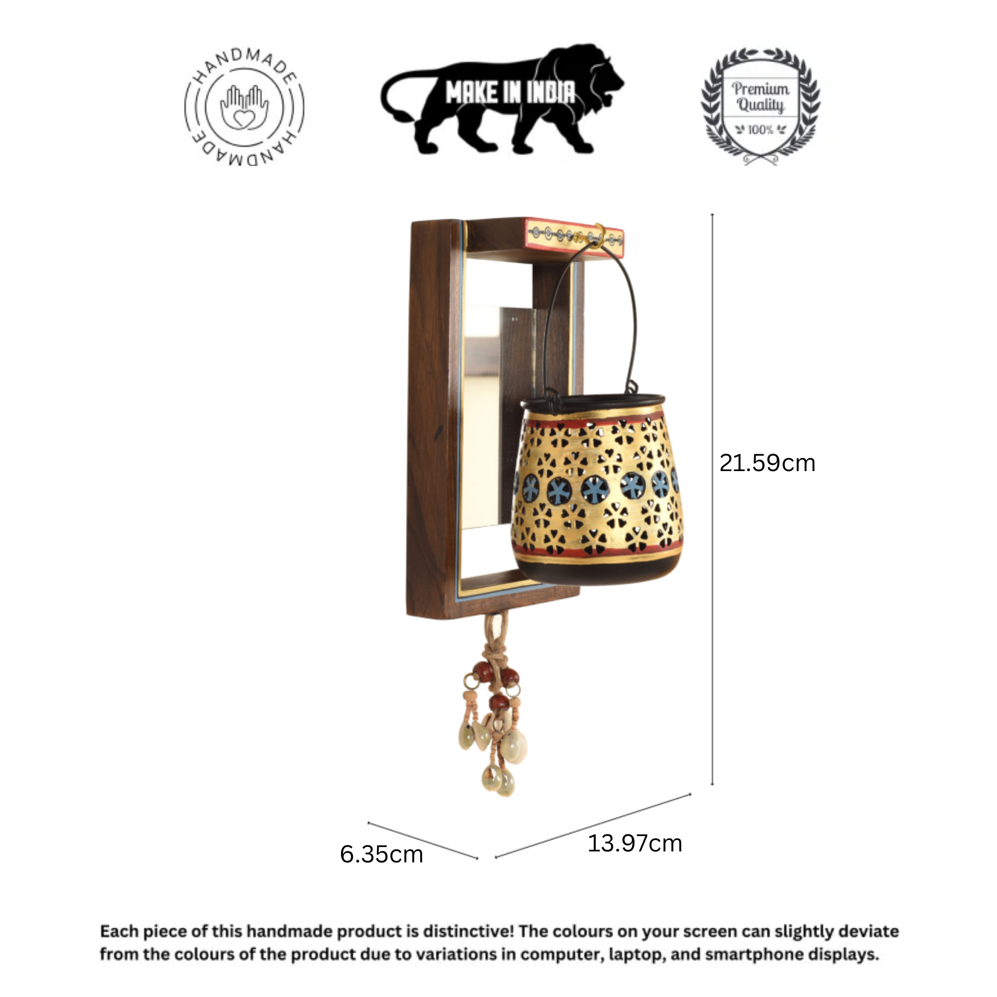 Handrcafted Wall Hanging Candle Holder (SO2) (5.5x2.5x8.5)