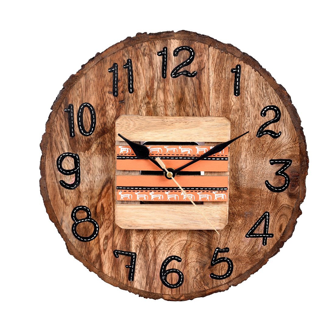 Wall Clock Handcrafted Wooden Log Dial (11x1.5x11")