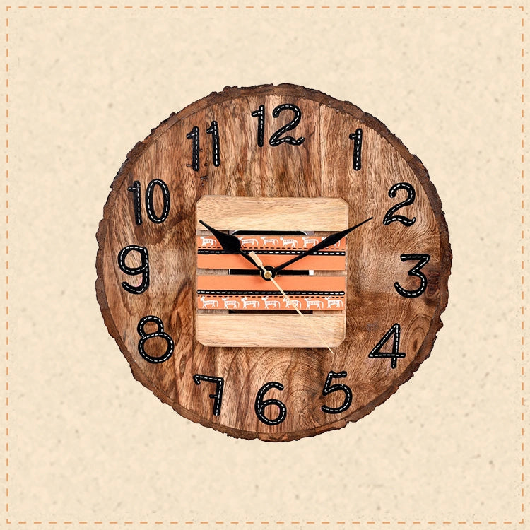 Wall Clock Handcrafted Wooden Log Dial (11x1.5x11")