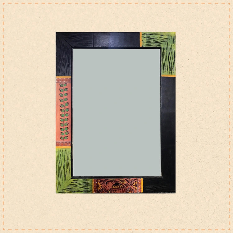 Mirror Handcrafted with Madhubani Art (12x16)