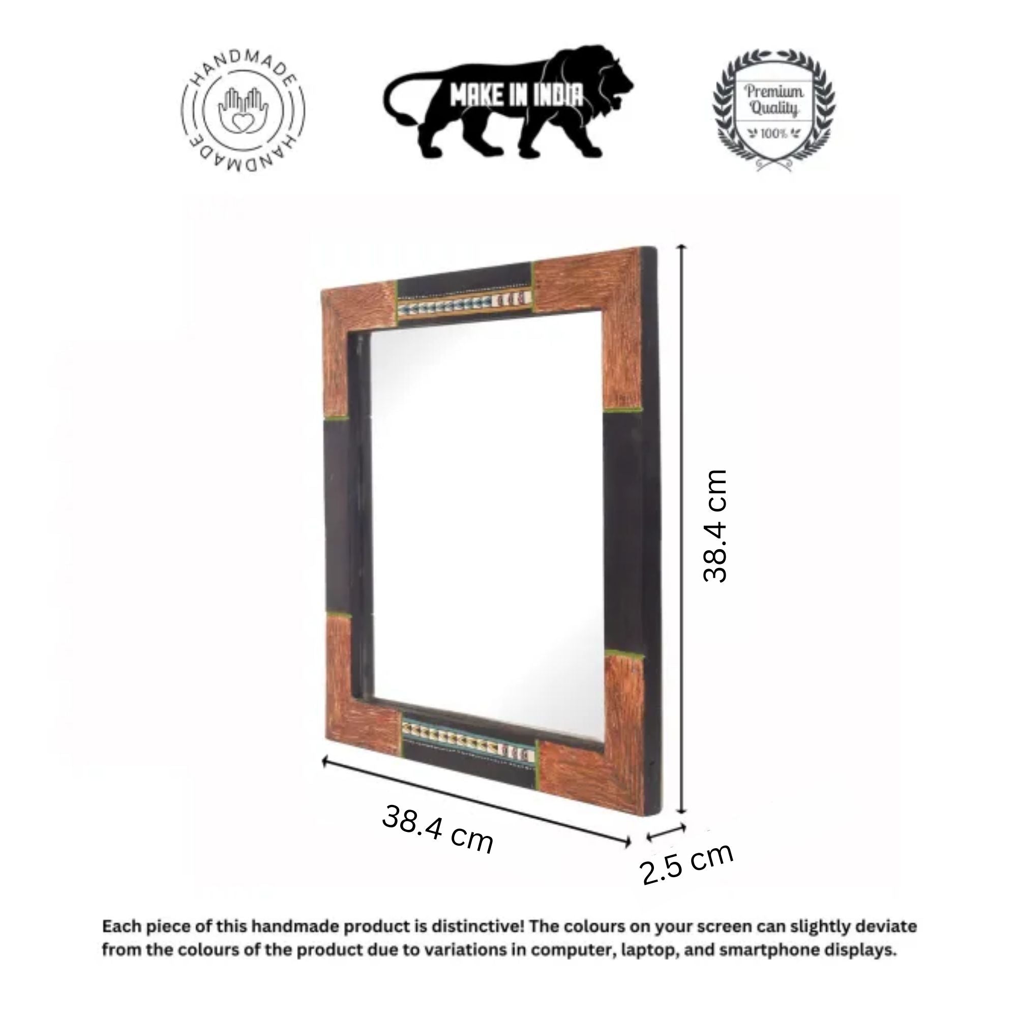 Warli Whispers Wooden Mirror