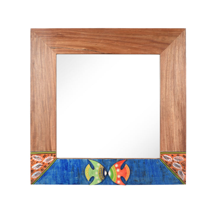 Nemo Rosewood Mirror with Fish Motifs (21x17")