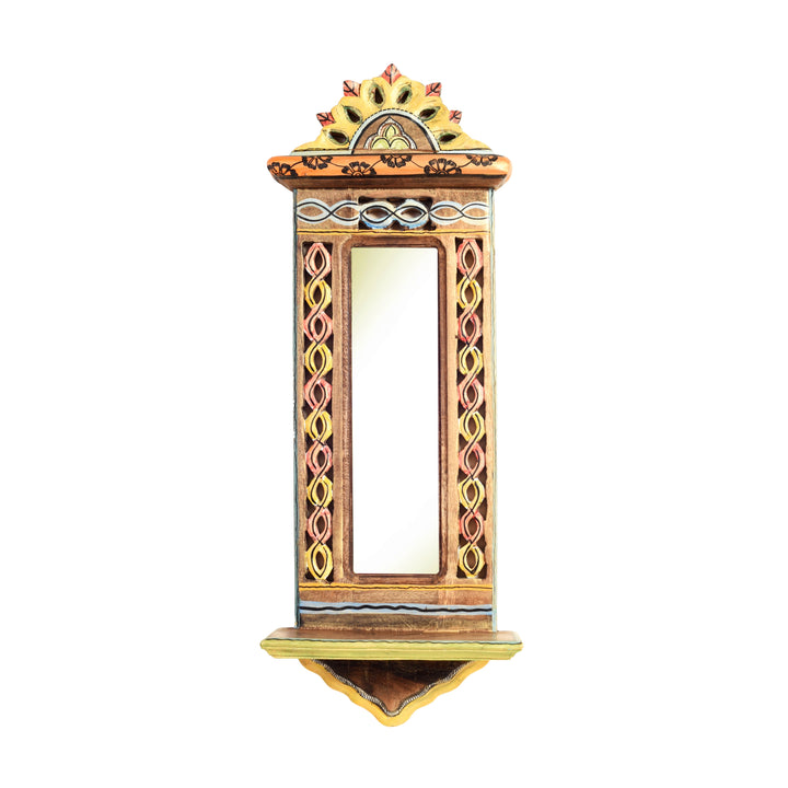 Apratim-I Mirror with handpainted carvings