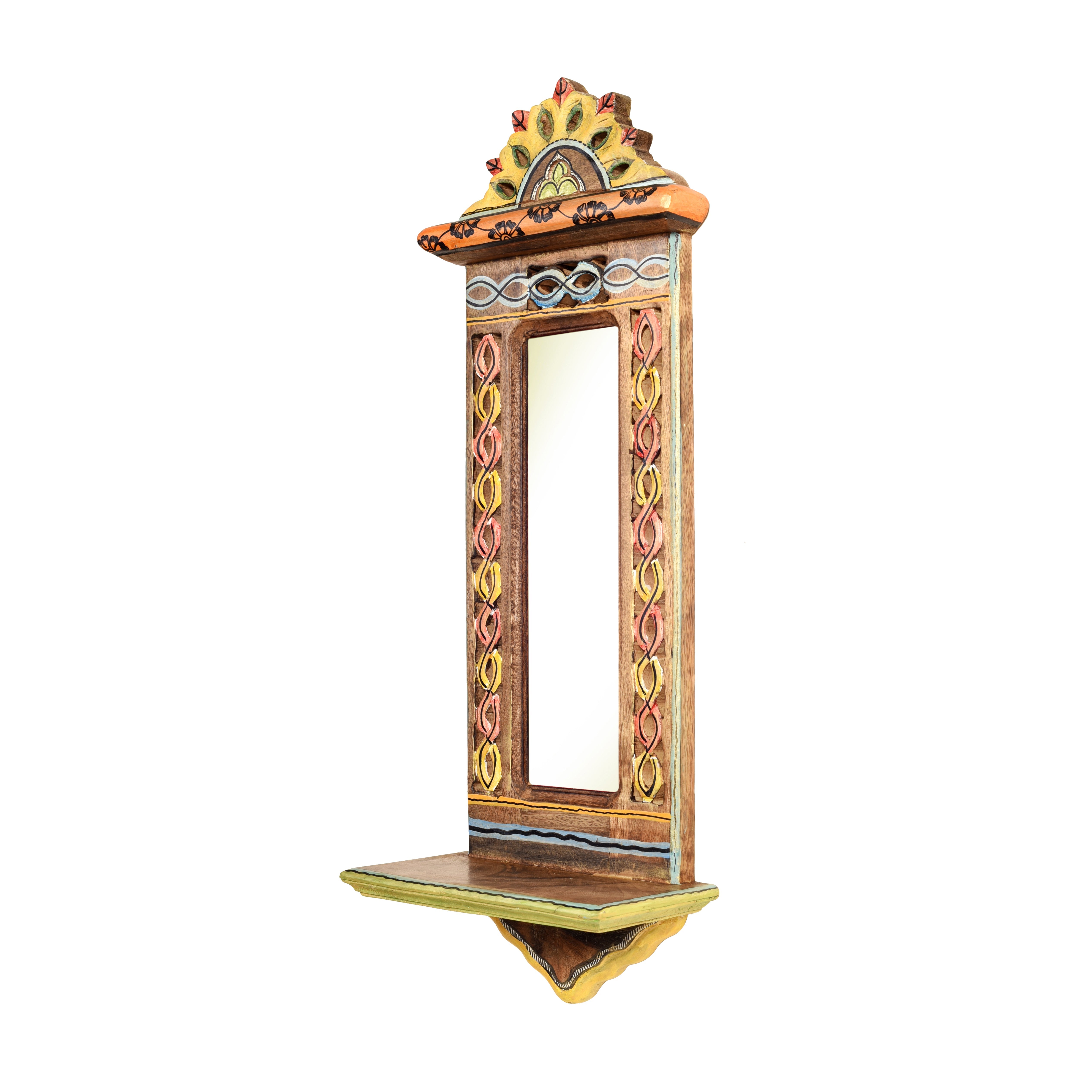 Apratim-I Mirror with handpainted carvings