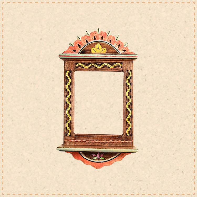 Apratim Mirror with handpainted carvings