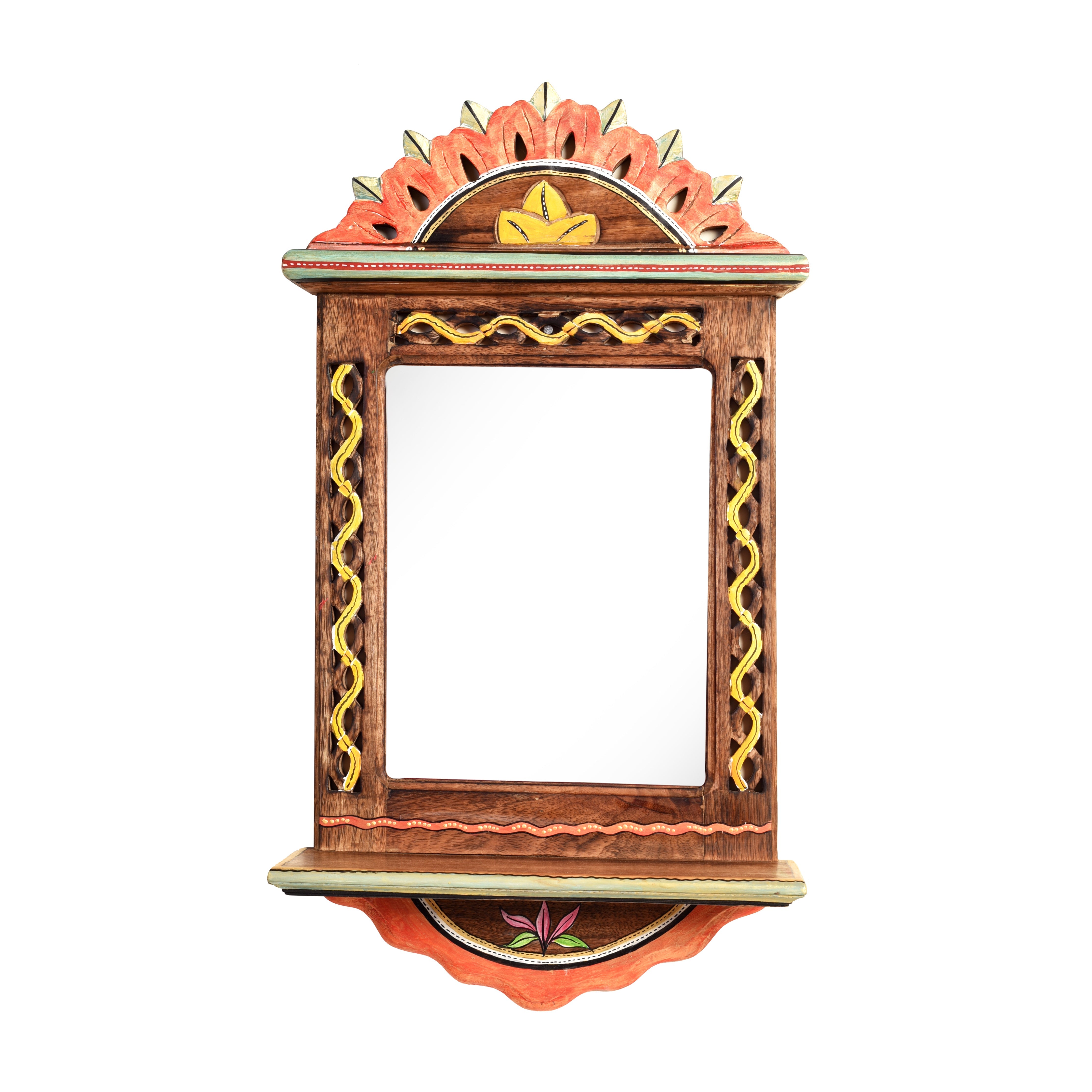 Apratim Mirror with handpainted carvings