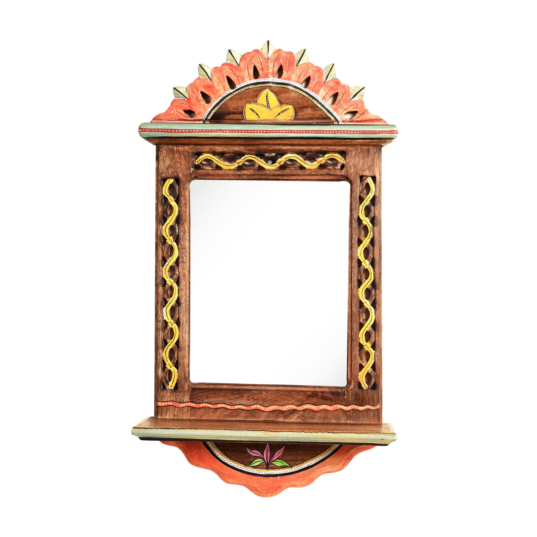 Apratim Mirror with handpainted carvings