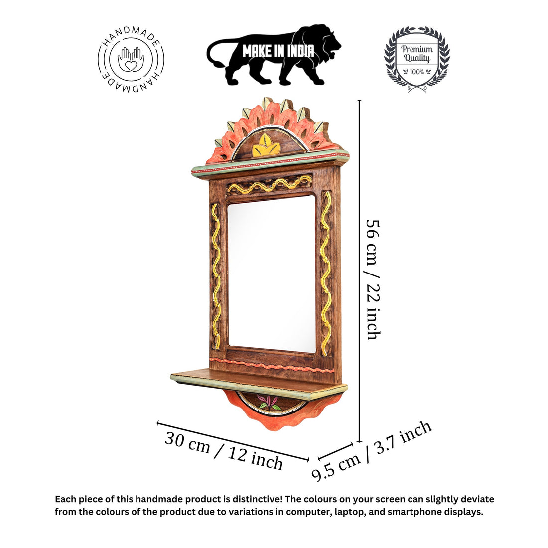 Apratim Mirror with handpainted carvings