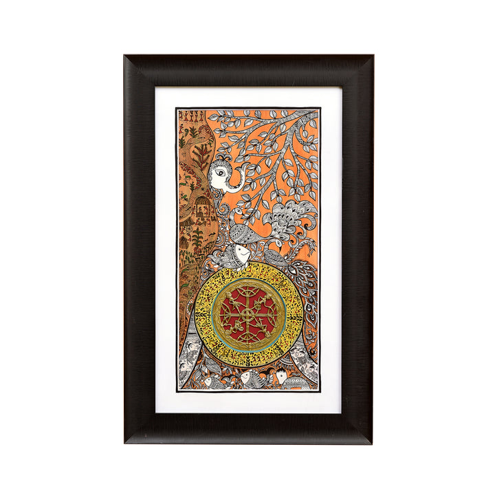 Wall Decor Madubani & Dhokra Fusion Painting