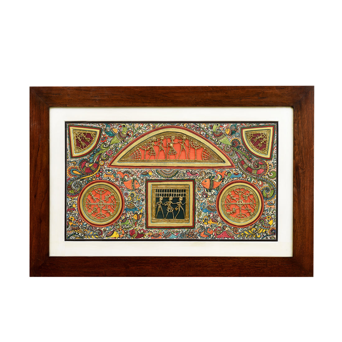 Wall Decor Madhubani-Dhokra Fusion Painting