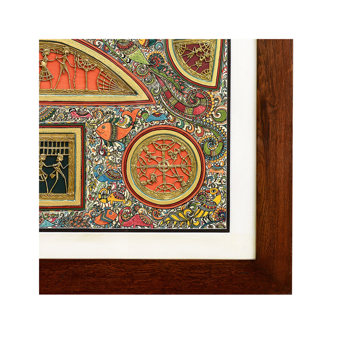 Wall Decor Madhubani-Dhokra Fusion Painting