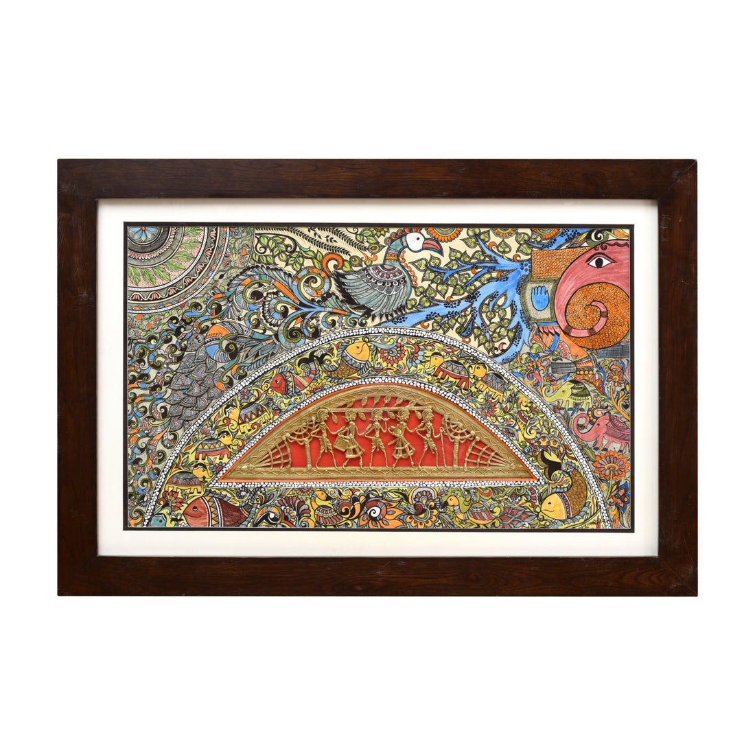 Handpainted Fusions - Madhubani & Dhokra Painting (31x21)