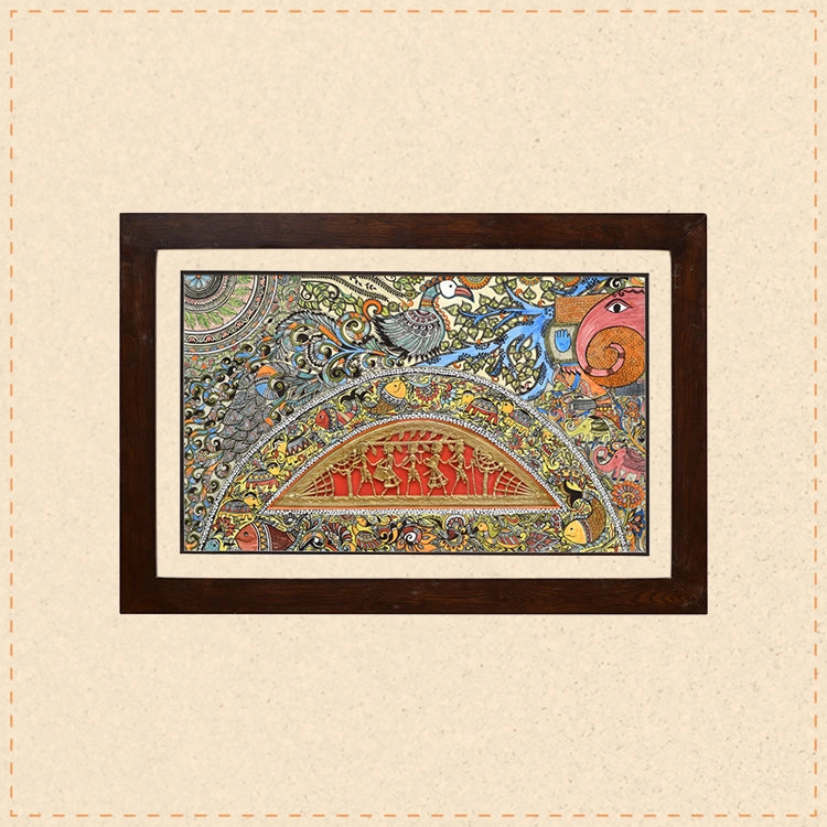 Handpainted Fusions - Madhubani & Dhokra Painting (31x21)