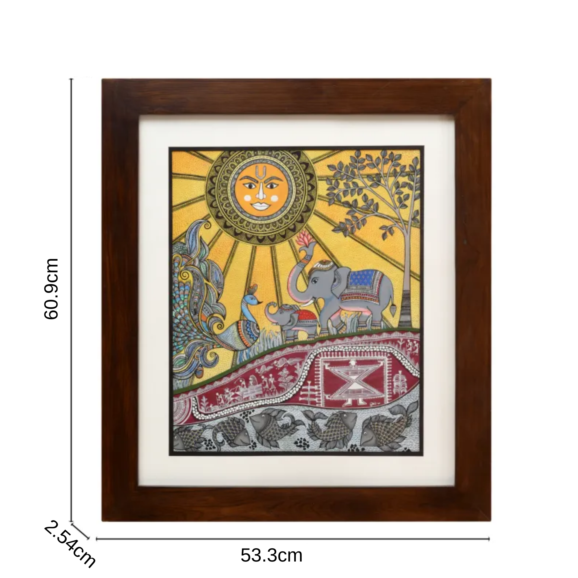 Handpainted Fusions - Madhubani & Dhokra Painting (21x24)