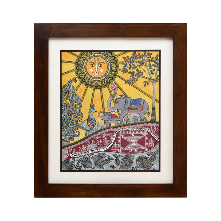 Handpainted Fusions - Madhubani & Dhokra Painting (21x24)