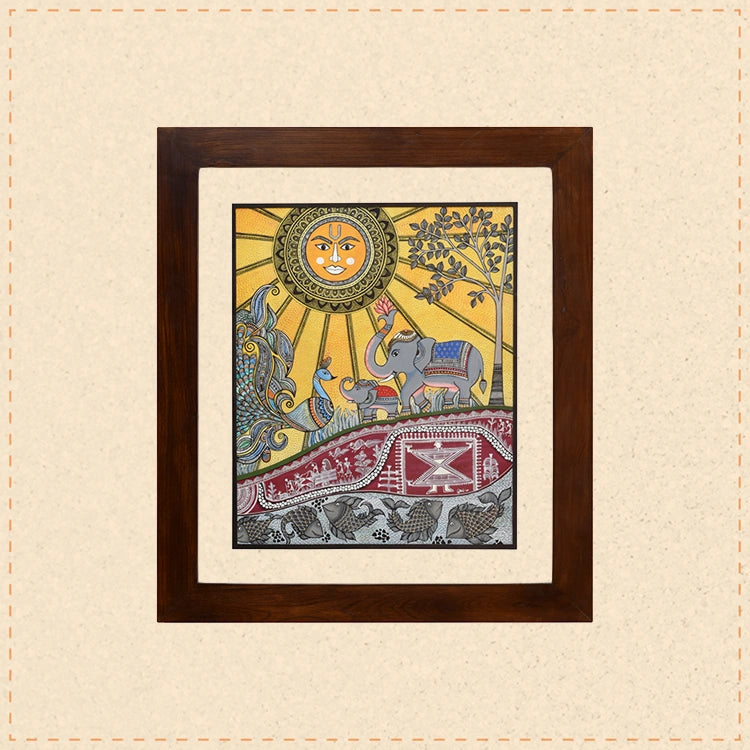 Handpainted Fusions - Madhubani & Dhokra Painting (21x24)