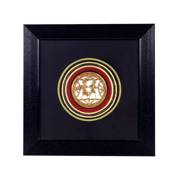 Ethnic Dhokra Handcrafted Painting Without Glass (13x1.5x13)