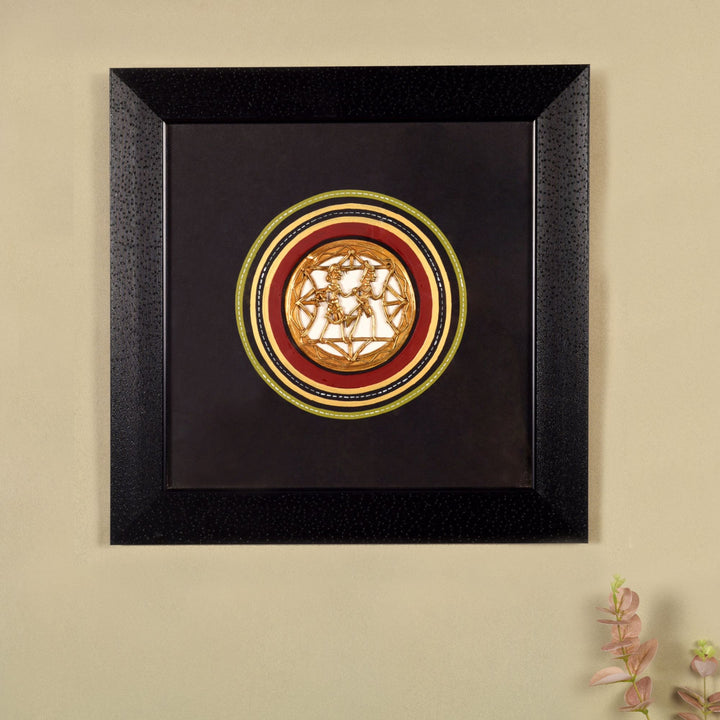 Ethnic Dhokra Handcrafted Painting Without Glass (13x1.5x13)