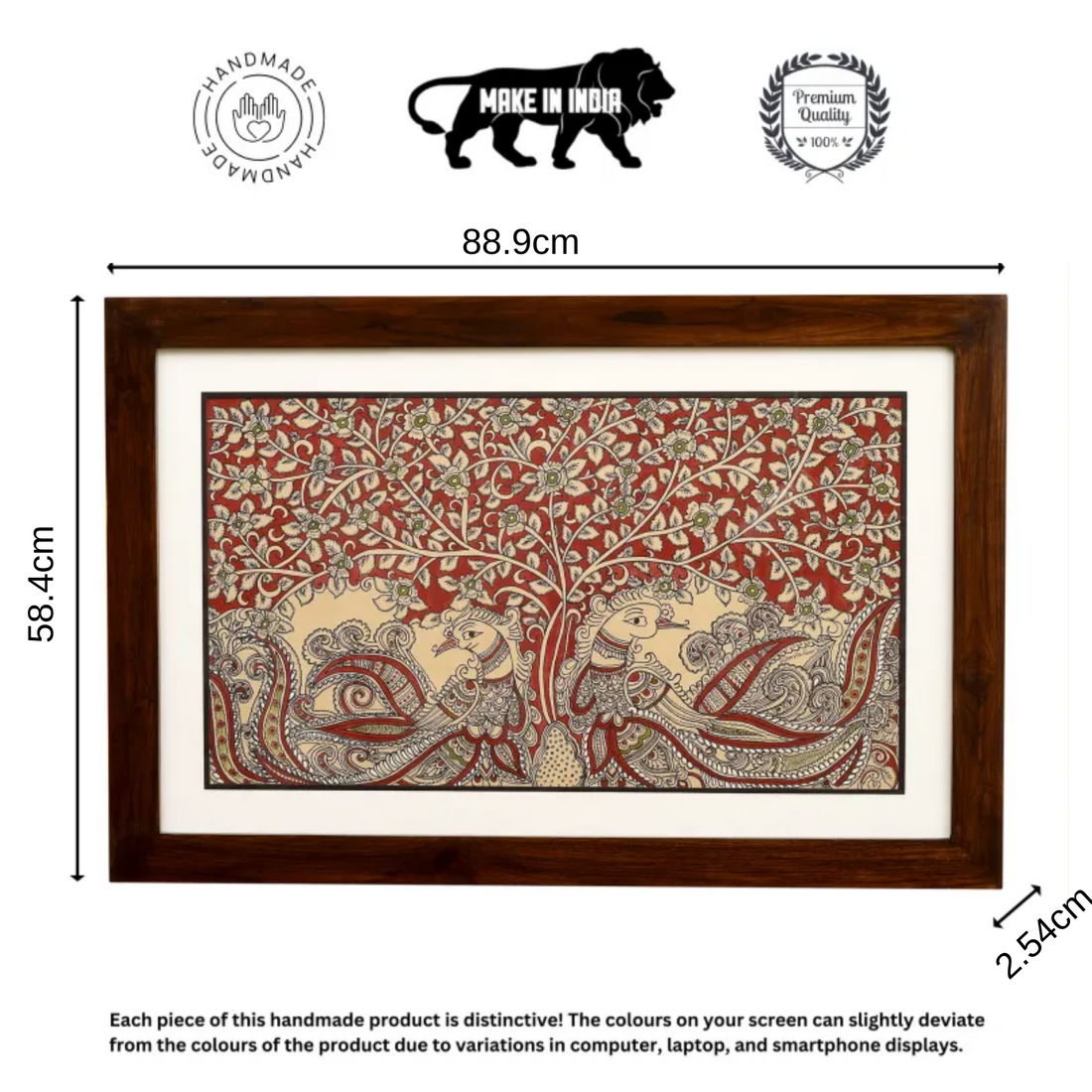 Wall Decor Kalamkari Painting Framed with Glass