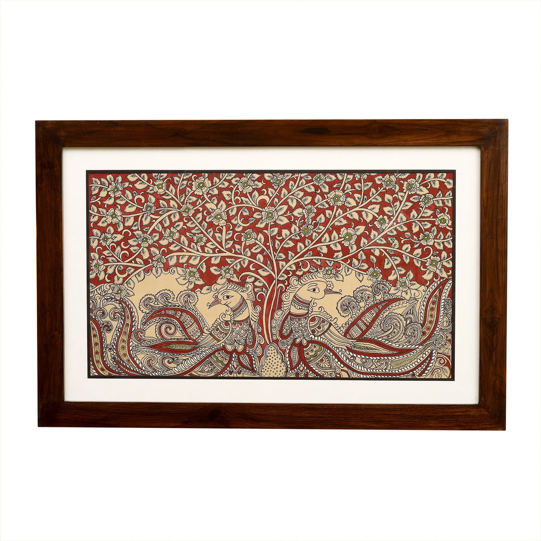 Wall Decor Kalamkari Painting Framed with Glass