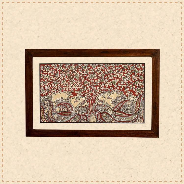 Wall Decor Kalamkari Painting Framed with Glass