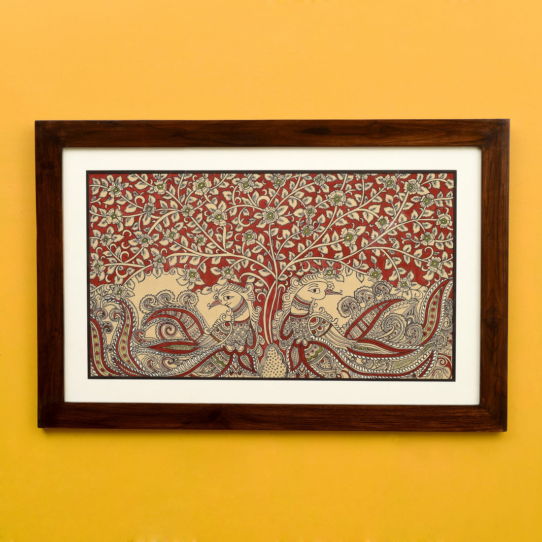 Wall Decor Kalamkari Painting Framed with Glass