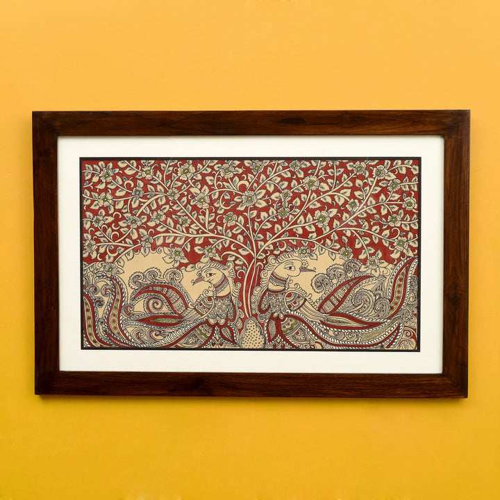 Wall Decor Kalamkari Painting Framed with Glass