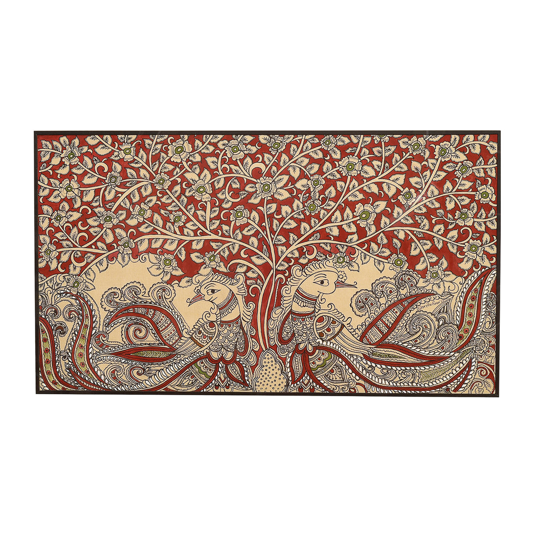 Wall Decor Kalamkari Painting Framed with Glass