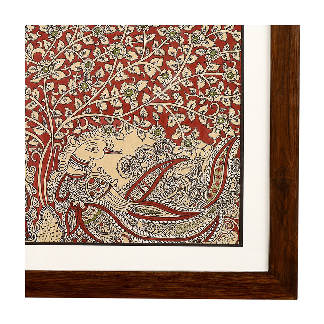 Wall Decor Kalamkari Painting Framed with Glass