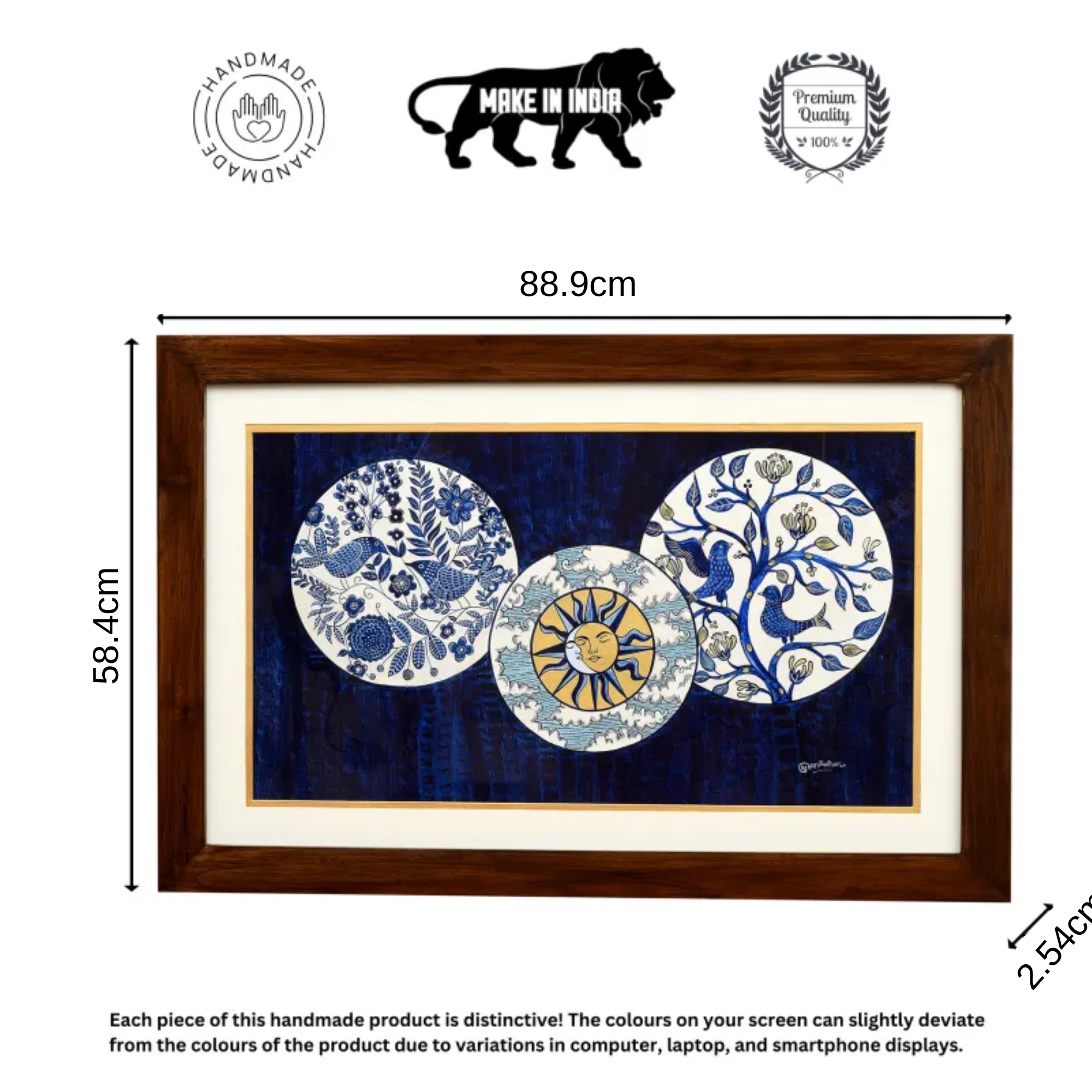 Wall Decor Blue Pottery Painting on Ceramics