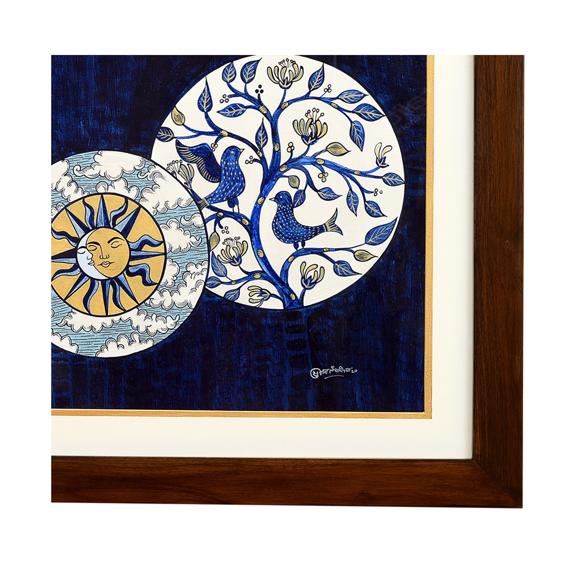 Wall Decor Blue Pottery Painting on Ceramics