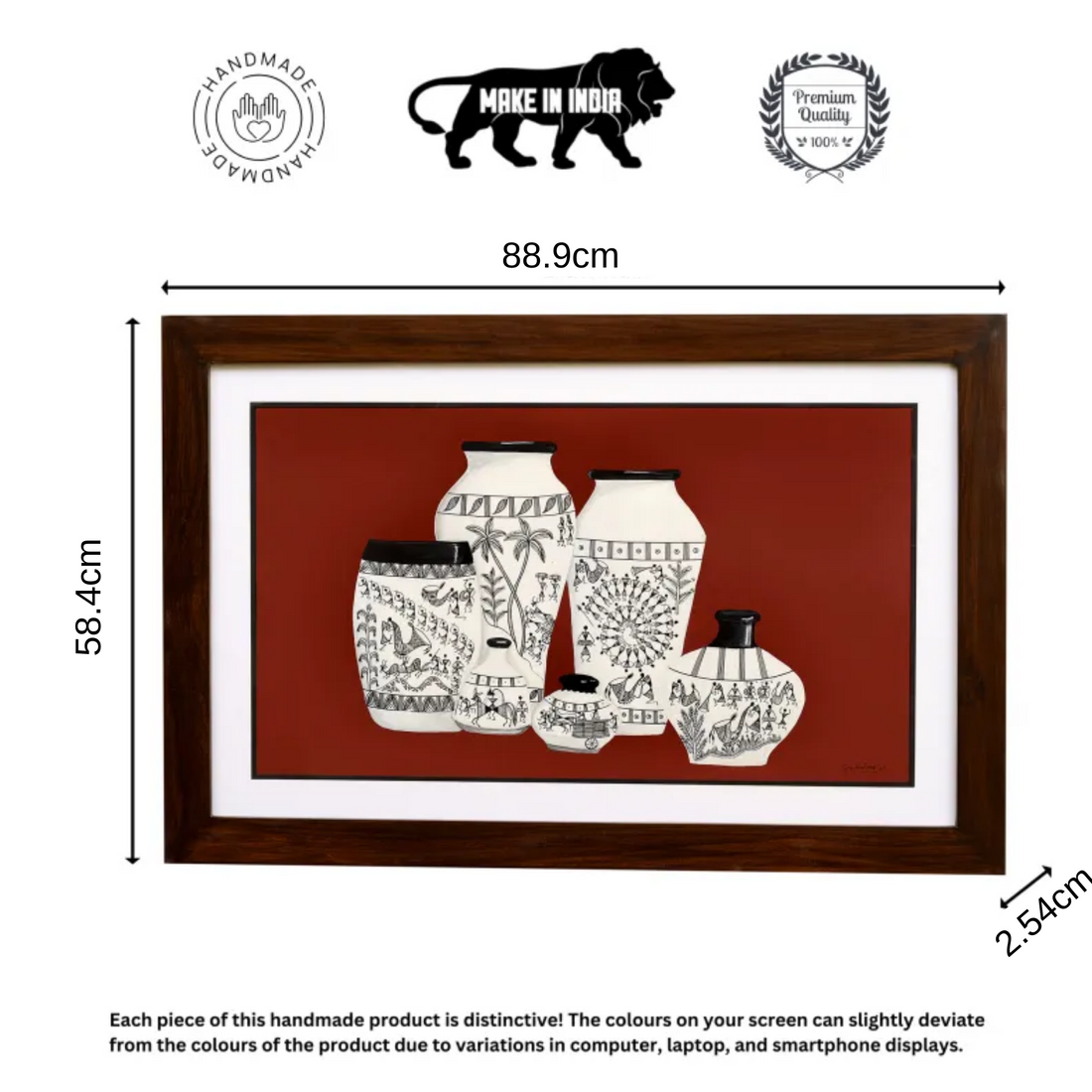 Wall Decor Warli Painting Framed with Glass